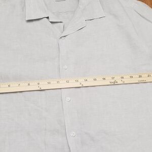 Trunks Surf & Swim Co. Large 100% Linen Men's Classic Gray Button-Down Shirt
